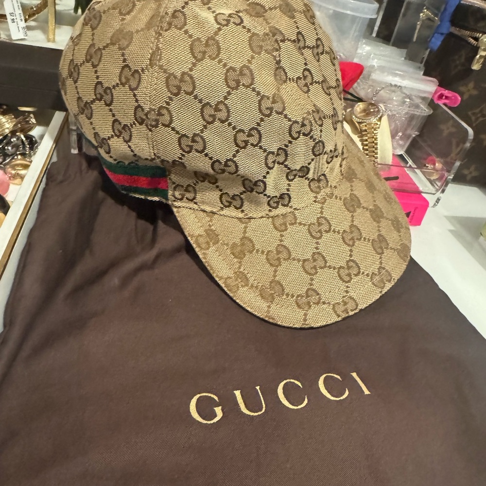 Gucci Beige Monogram Baseball Cap